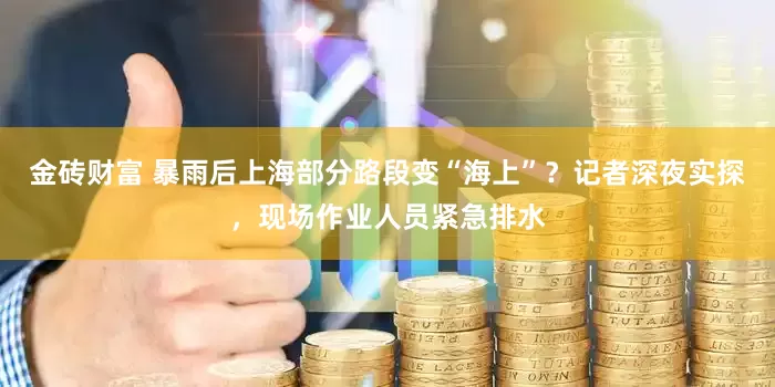 金砖财富 暴雨后上海部分路段变“海上”？记者深夜实探，现场作业人员紧急排水